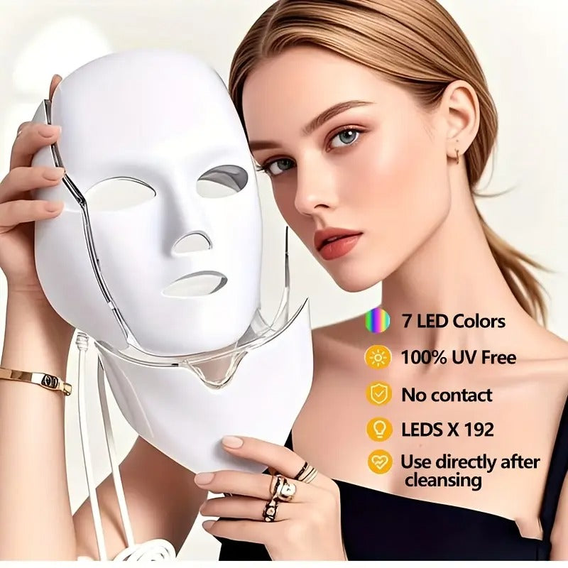 LED Face + Neck Mask (7 Colors) usb charged