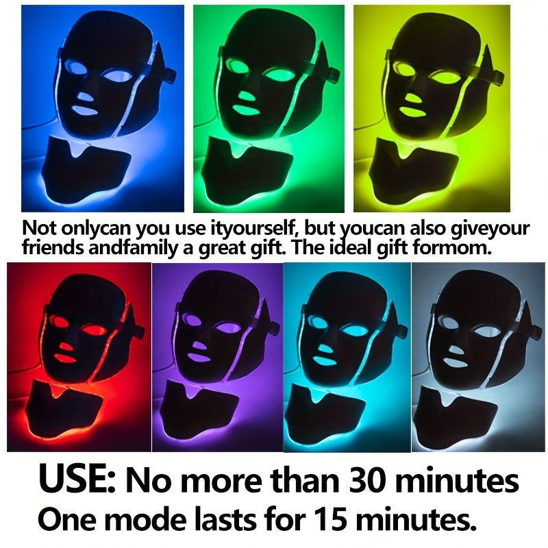 LED Face + Neck Mask (7 Colors) usb charged
